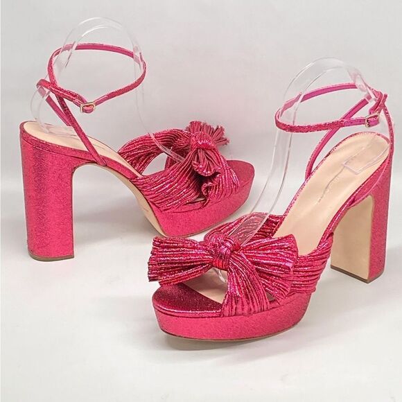 Loeffler Randall  Natalia Pleated Bow Platform Sandals size 11 - Picture 5 of 13
